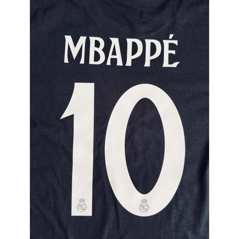 Large Adidas Real Madrid Black Cotton T-shirt Mbappe #10 - Picture 5 of 5